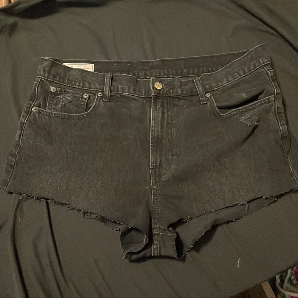 Jean shorts.